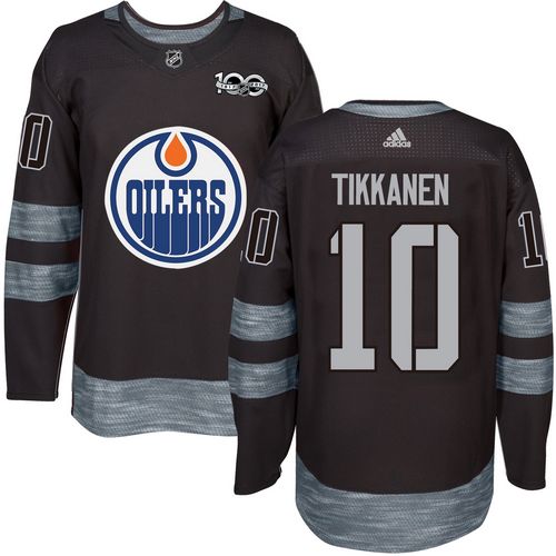 Oilers #10 Esa Tikkanen Black 1917-2017 100th Anniversary Stitched NHL Jersey