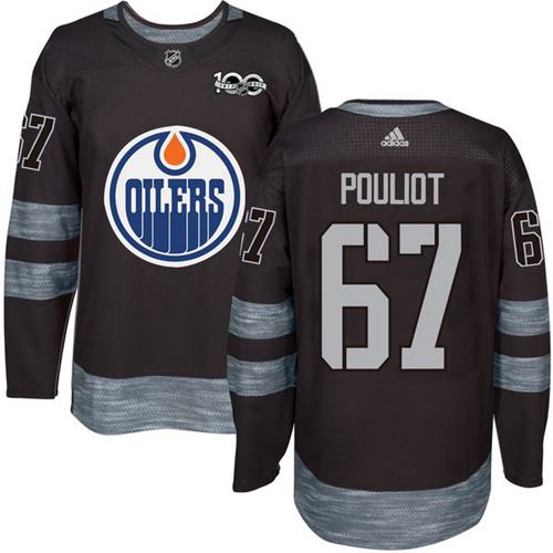 Oilers #67 Benoit Pouliot Black 1917-2017 100th Anniversary Stitched NHL Jersey