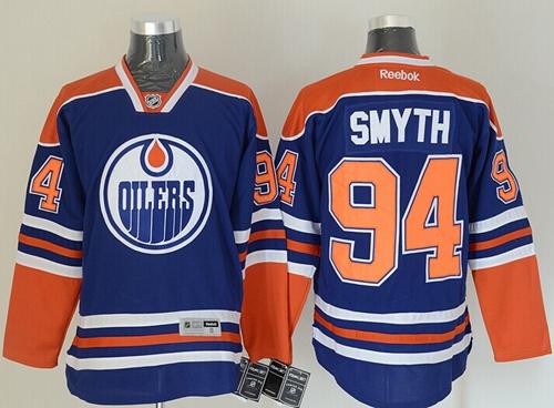 Oilers #94 Ryan Smyth Ligtht Blue Stitched NHL Jersey