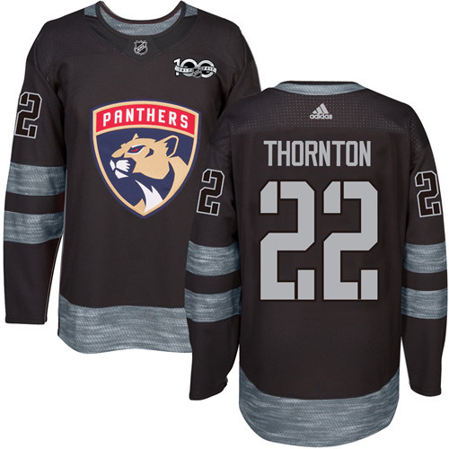 Panthers #22 Shawn Thornton Black 1917-2017 100th Anniversary Stitched NHL Jersey