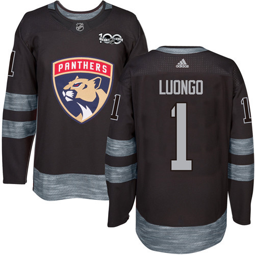 Panthers #1 Roberto Luongo Black 1917-2017 100th Anniversary Stitched NHL Jersey