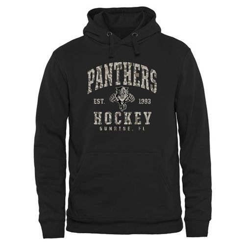 Men's Florida Panthers Black Camo Stack Pullover Hoodie