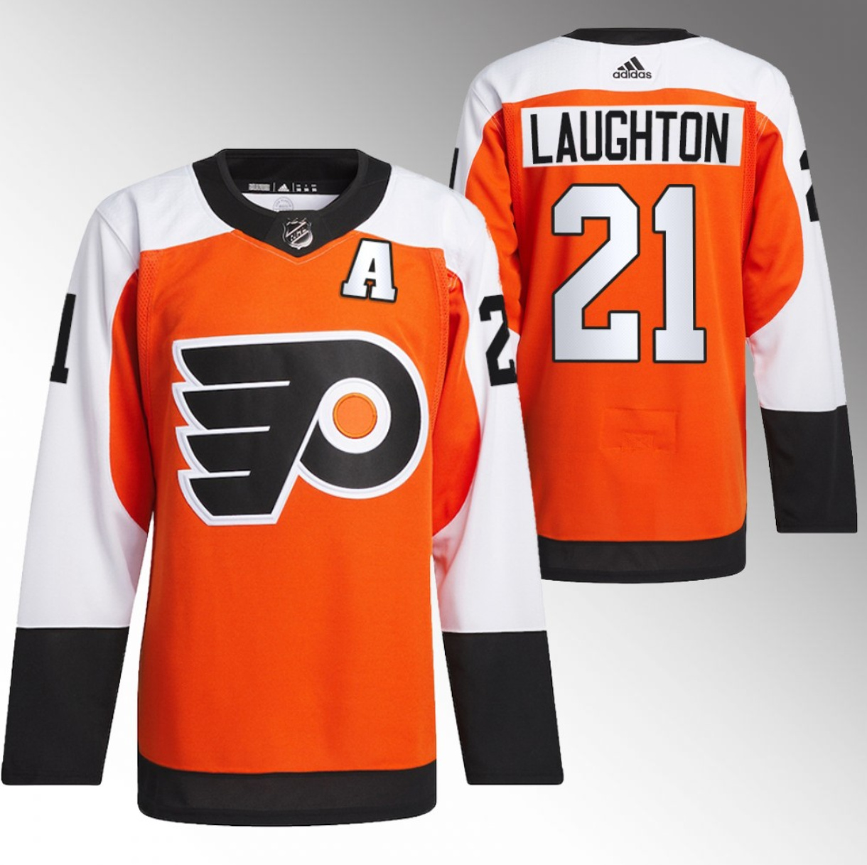 Men's Philadelphia Flyers #21 Scott Laughton 2023-24 Orange Stitched Jersey