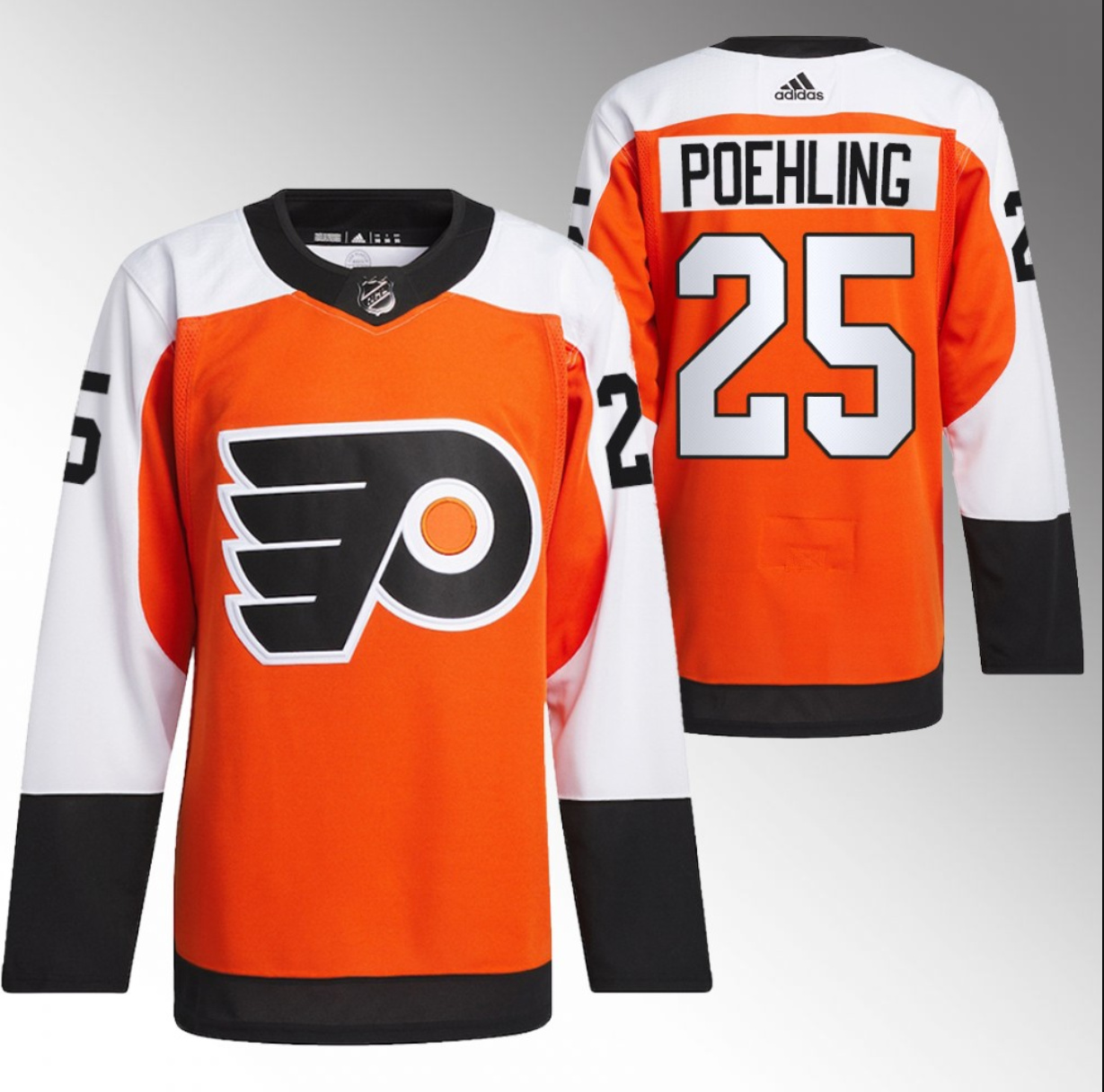Men's Philadelphia Flyers #25 Ryan Poehling 2023-24 Orange Stitched Jersey
