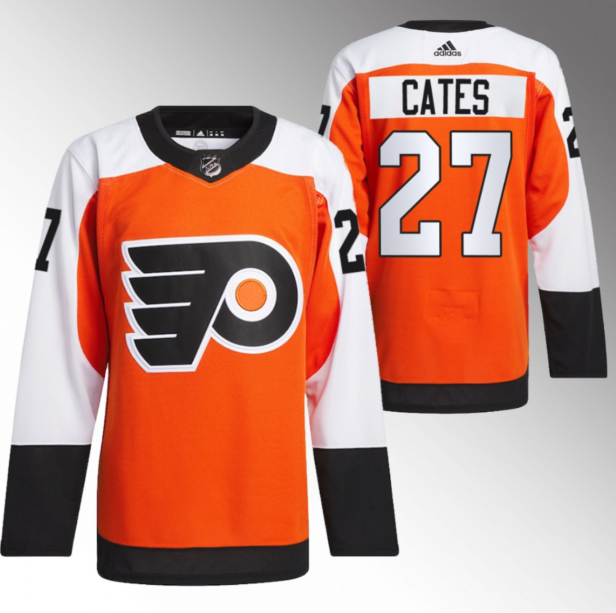 Men's Philadelphia Flyers #27 Noah Cates 2023-24 Orange Stitched Jersey