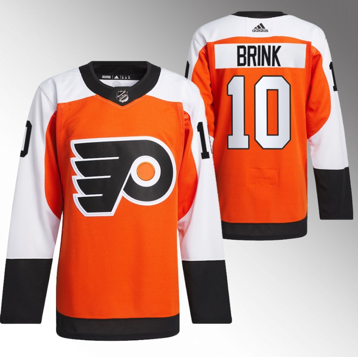 Men's Philadelphia Flyers #10 Bobby Brink 2023-24 Orange Stitched Jersey