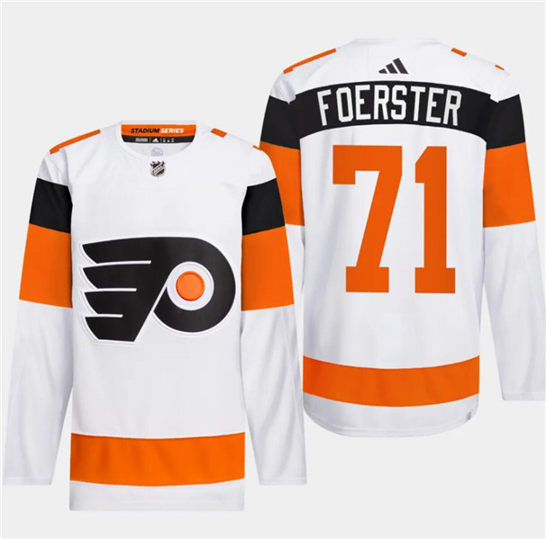Men's Philadelphia Flyers #71 Tyson Foerster White 2024 Stadium Series Stitched Jersey