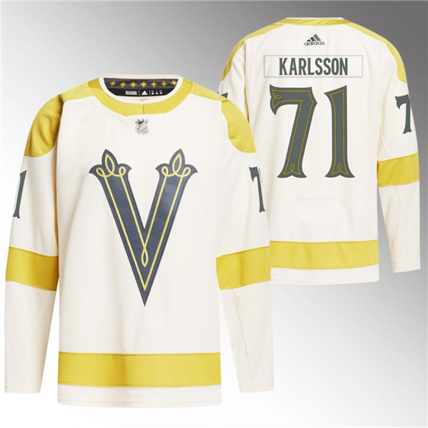 Men's Vegas Golden Knights #71 William Karlsson Cream 2024 Winter Classic Primegreen Stitched Jersey