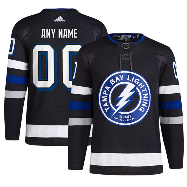 Men's Tampa Bay Lightning Custom Black 2024 Stadium Series Stitched Jersey