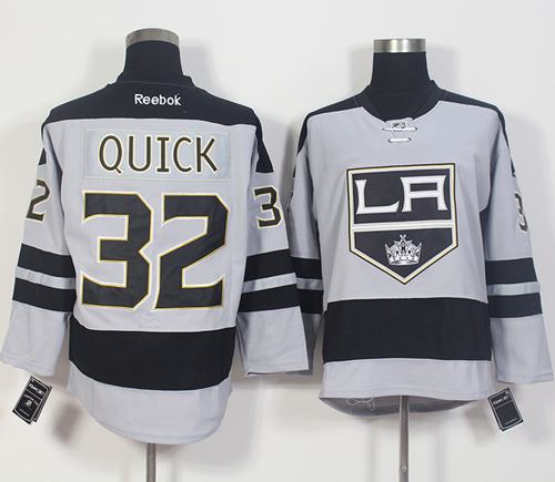 Kings #32 Jonathan Quick Gray Alternate Stitched NHL Jersey