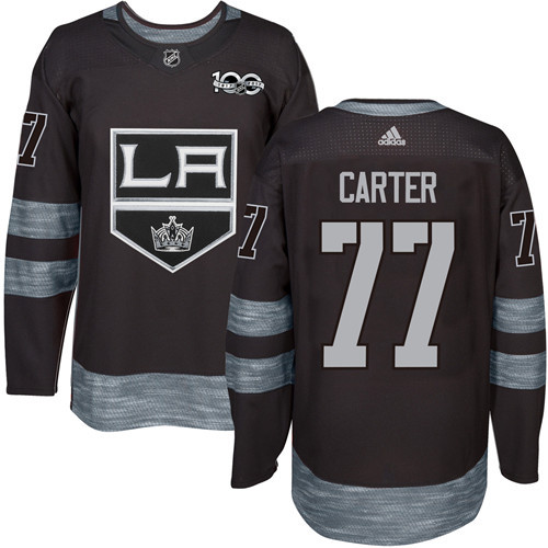 Kings #77 Jeff Carter Black 1917-2017 100th Anniversary Stitched NHL Jersey