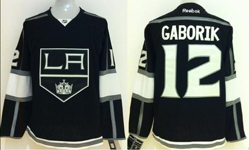 Kings #12 Marian Gaborik Black Home Stitched NHL Jersey