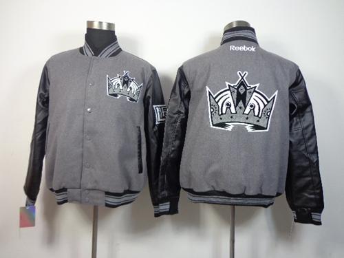 Los Angeles Kings Blank Satin Button-Up Grey NHL Jacket