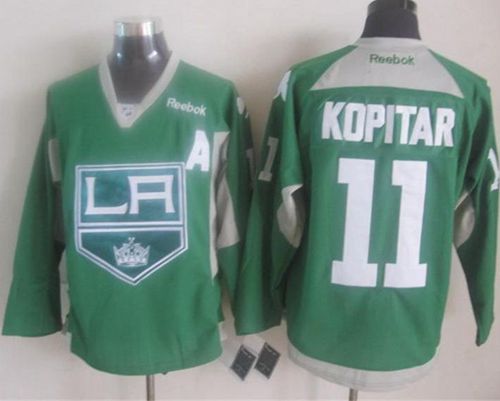 Kings #11 Anze Kopitar Green Practice Stitched NHL Jersey
