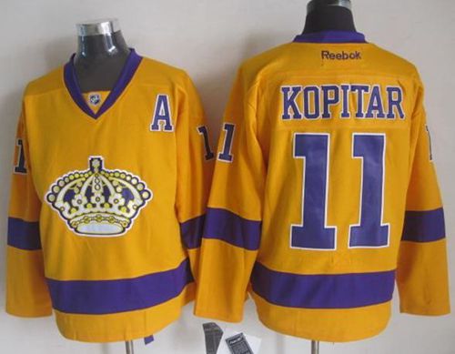Kings #11 Anze Kopitar Gold Alternate Stitched NHL Jersey
