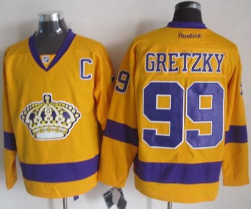 Kings #99 Wayne Gretzky Gold Alternate Stitched NHL Jersey