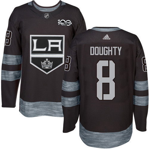 Kings #8 Drew Doughty Black 1917-2017 100th Anniversary Stitched NHL Jersey