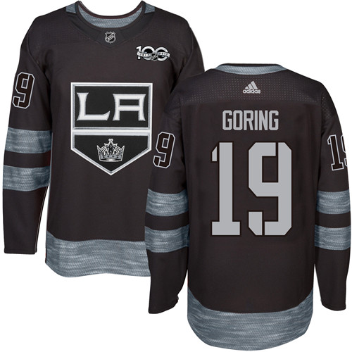 Kings #19 Butch Goring Black 1917-2017 100th Anniversary Stitched NHL Jersey