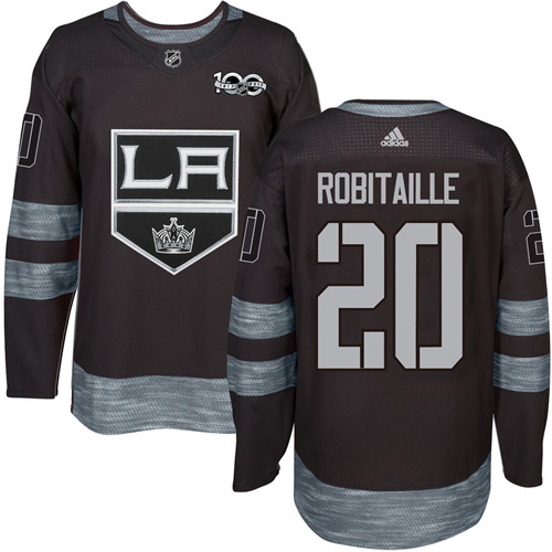 Kings #20 Luc Robitaille Black 1917-2017 100th Anniversary Stitched NHL Jersey