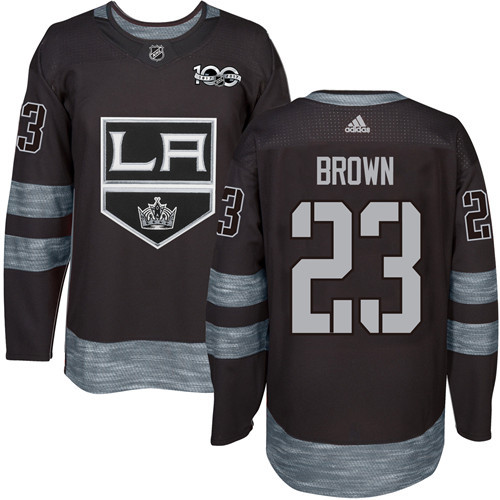 Kings #23 Dustin Brown Black 1917-2017 100th Anniversary Stitched NHL Jersey
