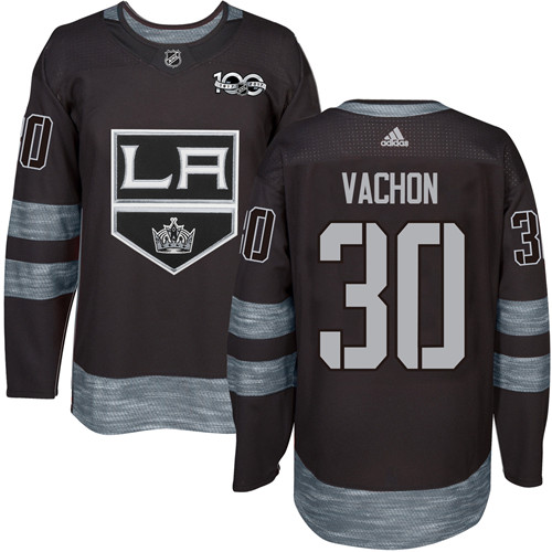 Kings #30 Rogie Vachon Black 1917-2017 100th Anniversary Stitched NHL Jersey