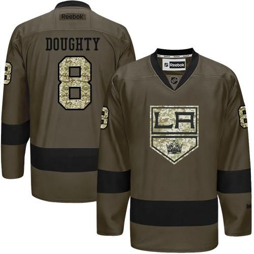 Kings #8 Drew Doughty Green Salute to Service Stitched NHL Jersey