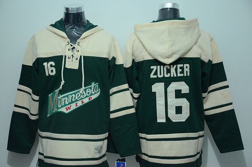 Wild #16 Jason Zucker Green Sawyer Hooded Sweatshirt Stitched NHL Jersey