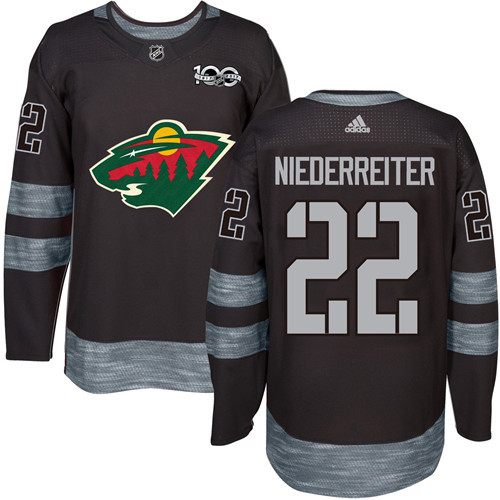 Wild #22 Nino Niederreiter Black 1917-2017 100th Anniversary Stitched NHL Jersey