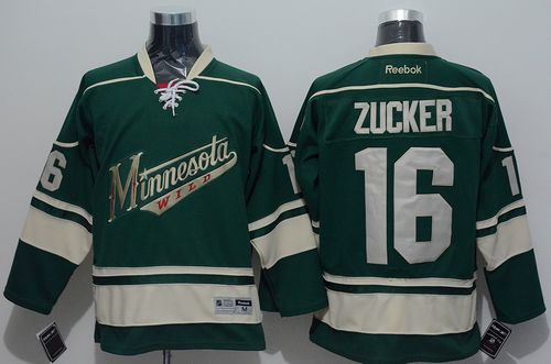 Wild #16 Jason Zucker Green Stitched NHL Jersey