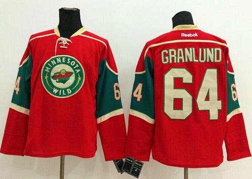 Wild #64 Mikael Granlund Red Stitched NHL Jersey