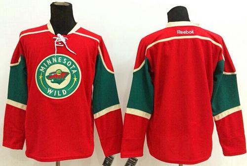 Wild Blank Stitched Red NHL Jersey