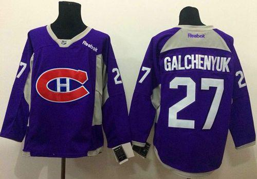 Canadiens #27 Alex Galchenyuk Purple Practice Stitched NHL Jersey