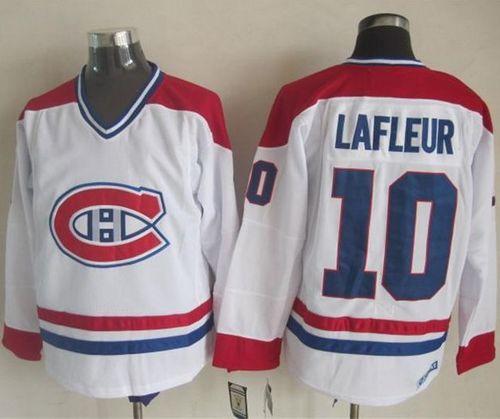 Canadiens #10 Guy Lafleur White CH-CCM Throwback Stitched NHL Jersey