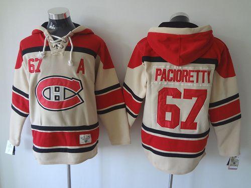 Canadiens #67 Max Pacioretty Cream Sawyer Hooded Sweatshirt Stitched NHL Jersey