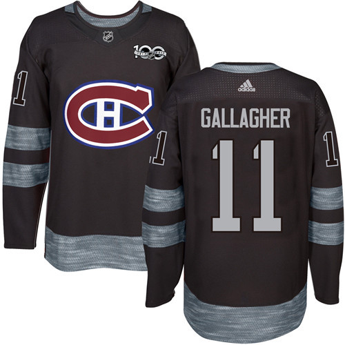 Canadiens #11 Brendan Gallagher Black 1917-2017 100th Anniversary Stitched NHL Jersey
