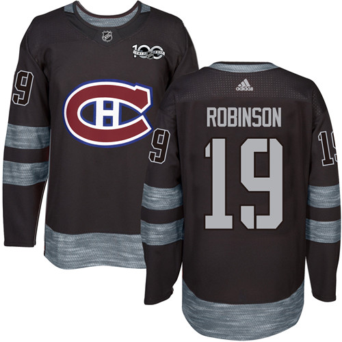 Canadiens #19 Larry Robinson Black 1917-2017 100th Anniversary Stitched NHL Jersey