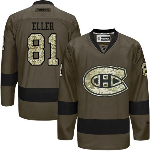 Canadiens #81 Lars Eller Green Salute to Service Stitched NHL Jersey