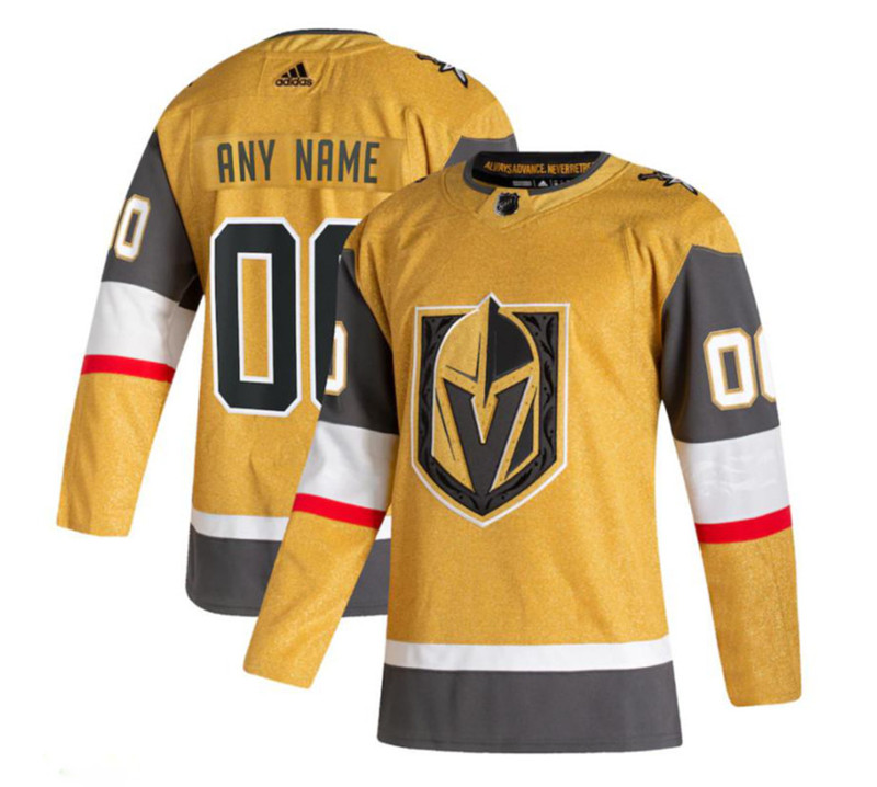Men's Vegas Golden Knights Custom Gold Stitched NHL Jersey