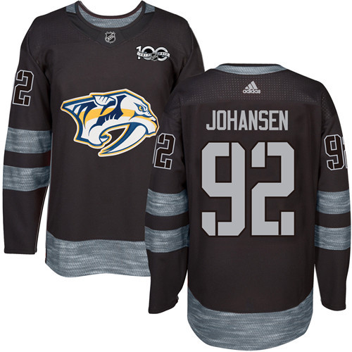 Predators #92 Ryan Johansen Black 1917-2017 100th Anniversary Stitched NHL Jersey