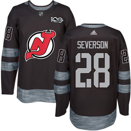 Devils #28 Damon Severson Black 1917-2017 100th Anniversary Stitched NHL Jersey