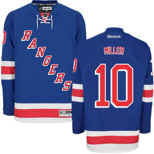 Rangers #10 J.T. Miller Blue Home Stitched NHL Jersey