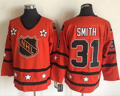 Islanders #31 Billy Smith Orange All Star CCM Throwback Stitched NHL Jersey