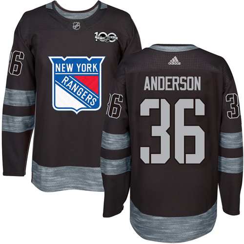 Rangers #36 Glenn Anderson Black 1917-2017 100th Anniversary Stitched NHL Jersey