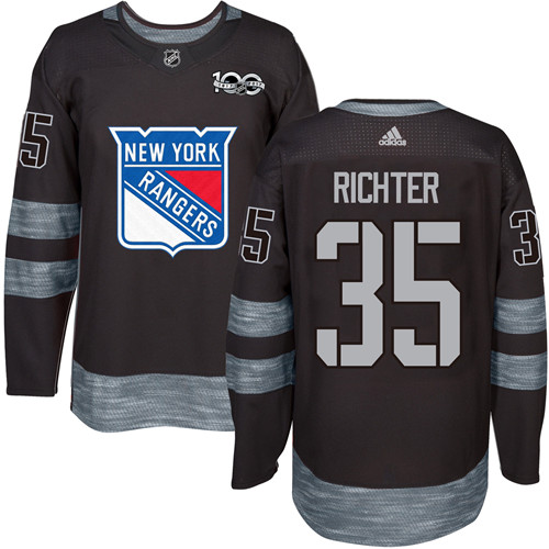 Rangers #35 Mike Richter Black 1917-2017 100th Anniversary Stitched NHL Jersey