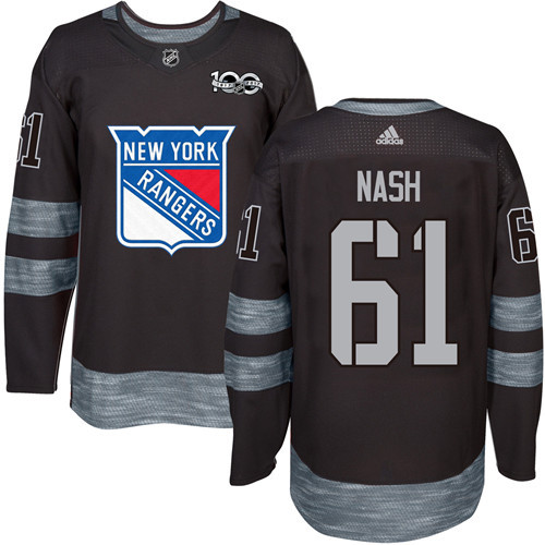 Rangers #61 Rick Nash Black 1917-2017 100th Anniversary Stitched NHL Jersey