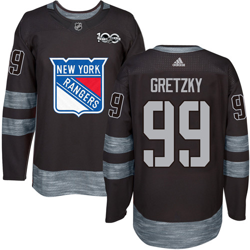 Rangers #99 Wayne Gretzky Black 1917-2017 100th Anniversary Stitched NHL Jersey