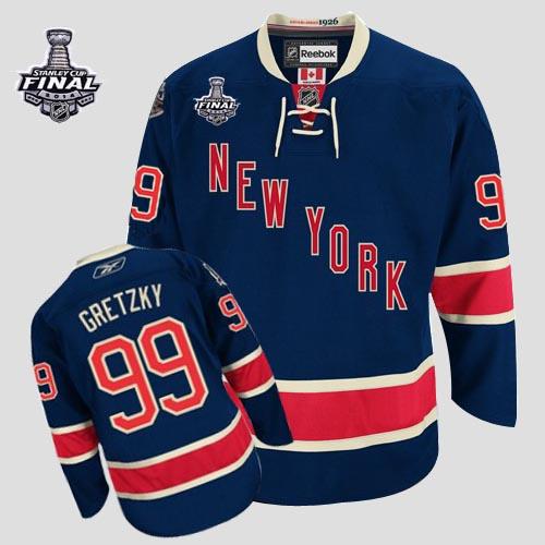 Rangers #99 Wayne Gretzky Dark Blue Third With 2014 Stanley Cup Finals Stitched NHL Jersey