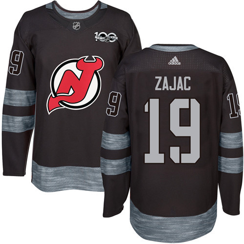 Devils #19 Travis Zajac Black 1917-2017 100th Anniversary Stitched NHL Jersey