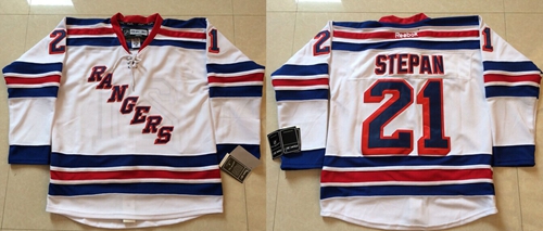 Rangers #21 Derek Stepan White Stitched NHL Jersey