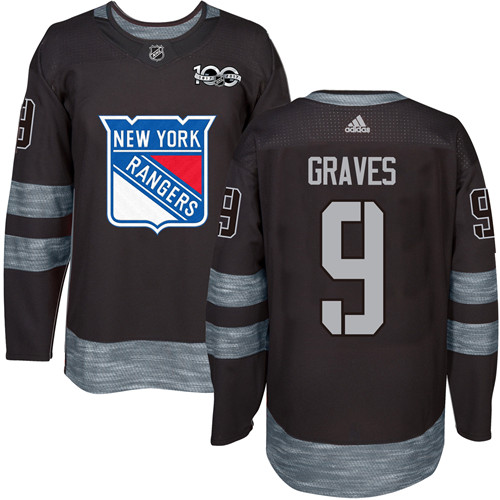 Rangers #9 Adam Graves Black 1917-2017 100th Anniversary Stitched NHL Jersey